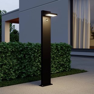 Lucande LED tuinpadverlichting Silvan, 100 cm, sensor, antraciet