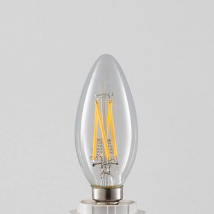 Arcchio LED filament lamp, gloeilamp, kaars, E14, 4W, helder