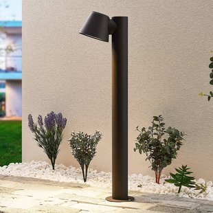 Lindby tuinpadverlichting Ileyna, antraciet, metaal, 70cm