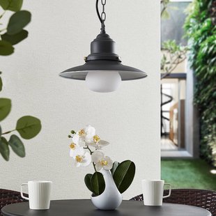 Lindby buiten hanglamp Roisin, antraciet, metaal, Ø 32cm