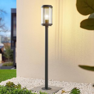 Lindby Ojali tuinpadverlichting, rond, donkergrijs