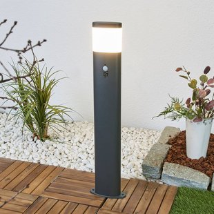 Lindby LED tuinpadverlichting Marius, 80 cm, antraciet, sensor