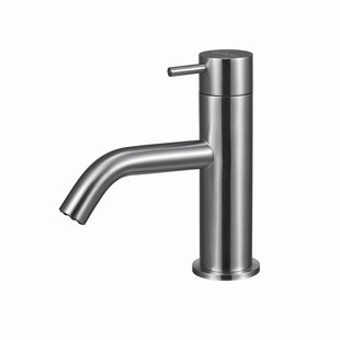 Wastafelkraan Qisani Flow Laag Geborsteld RVS