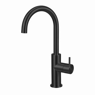 Wastafelkraan Qisani Flow Gebogen Geborsteld Mat Zwart