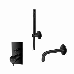 Badset Qisani Flow Inbouw Geborsteld Mat Zwart