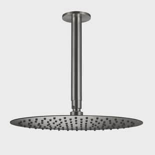 Hoofddouche Qisani Flow met plafonddouchearm Ø 25 cm Geborsteld RVS