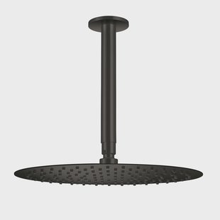 Hoofddouche Qisani Flow met plafonddouchearm Ø 25 cm Geborsteld Mat Zwart