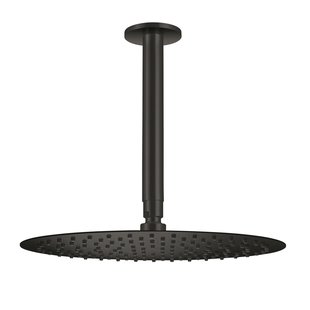 Hoofddouche Qisani Flow met plafonddouchearm Ø 30 cm Geborsteld Mat Zwart