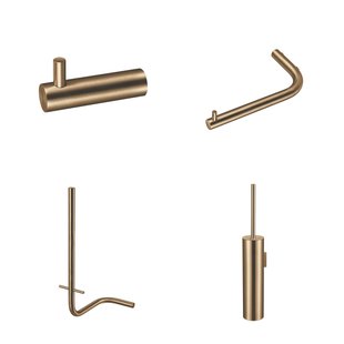 Accessoireset Qisani Flow Toiletruimte Geborsteld Goud