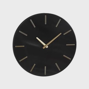 Mica Decorations Brixen Wandklok - Ø35,5 cm - Zwart