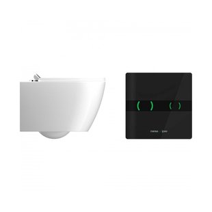 Wandcloset IPEE T5 230V Premium Rimless Incl Softclose Zitting Infrarood Sensor Zwart Wit