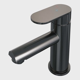 Wastafelmengkraan Brauer Gunmetal Edition Coldstart Opbouw Laag Platte Hendel Geborsteld Gunmetal PVD