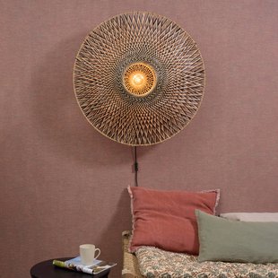 Good & Mojo GOED & MOJO Bali wandlamp van bamboe, Ø 87 cm