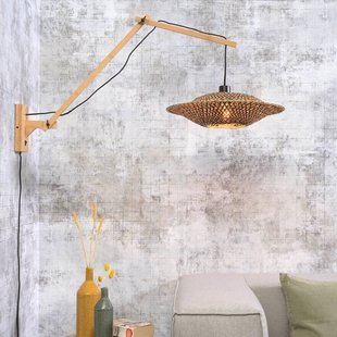 Good & Mojo Good &amp; Mojo Bali wandlamp 2 armen, Natur, 60x15cm