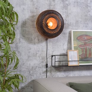 GOOD & MOJO Palawan wandlamp zwart Ø40cm