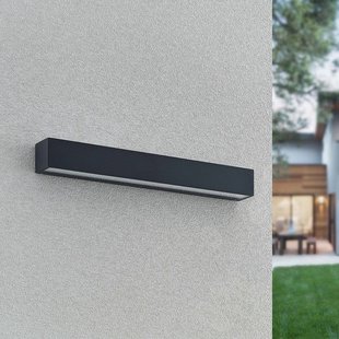 Arcchio LED wandlamp Lengo, 50 cm, 2-lamps, antraciet, CCT