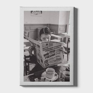 Canvas schilderij Reading A Newspaper | Walljar Canvas schilderij Reading A Newspaper | Walljar