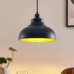 Lindby hanglamp Emna, 1-lamp, zwart/goud, metaal, Ø29cm Lindby hanglamp Emna, 1-lamp, zwart/goud, metaal, Ø29cm
