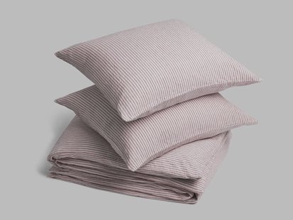 Yumeko Dekbedovertrek gewassen linnen rose stripe 200x220 + 2/60x70 100% gewassen linnen