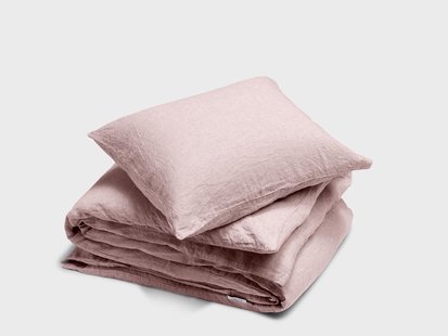 Yumeko Dekbedovertrek gewassen linnen rose chambray 140x220 + 1/60x70 100% gewassen linnen