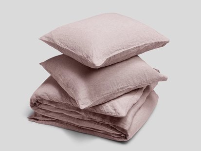 Yumeko Dekbedovertrek gewassen linnen rose chambray 240x220 + 2/60x70 100% gewassen linnen