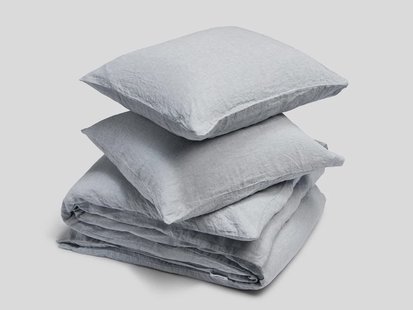 Yumeko Dekbedovertrek gewassen linnen blue chambray 200x220 + 2/60x70 100% gewassen linnen