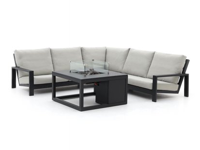 Bellagio Vezzano/Cosi 100cm hoek loungeset met vuurtafel 4-delig - Laagste prijsgarantie!