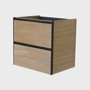Wastafelonderkast met 2 Laden BWS Elements 60x45.2 cm Naturel Eik / Mat Zwart