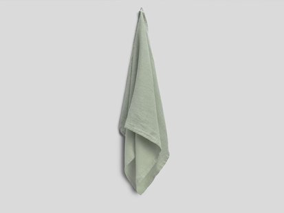 Yumeko Handdoek gewassen linnen wafel misty green 50x100 - 1 st 100% gewassen linnen