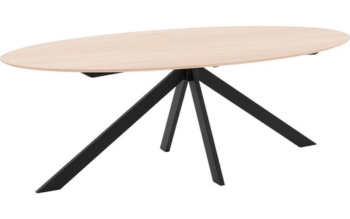 Goossens Excellent Eettafel Ferris Piramide Poot, Ovaal 220 x 120 cm