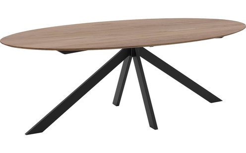 Goossens Excellent Eettafel Ferris Piramide Poot, Ovaal 220 x 120 cm