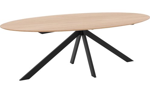 Goossens Excellent Eettafel Ferris Piramide Poot, Ovaal 240 x 130 cm