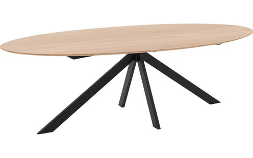 Goossens Excellent Eettafel Ferris Piramide Poot, Ovaal 260 x 130 cm