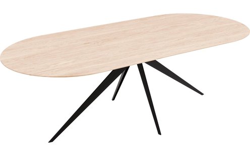 Goossens Excellent Eettafel Floyd, Semi rond 240 x 100 cm