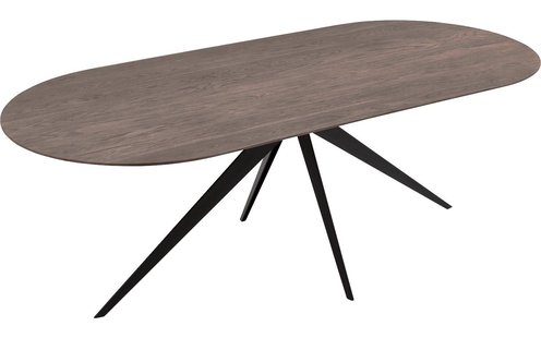 Goossens Excellent Eettafel Floyd, Semi rond 220 x 100 cm
