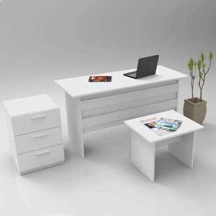 Set van bureau met bijzettafel en ladekastje Chip | Kalune Design Set van bureau met bijzettafel en ladekastje Chip | Kalune Design