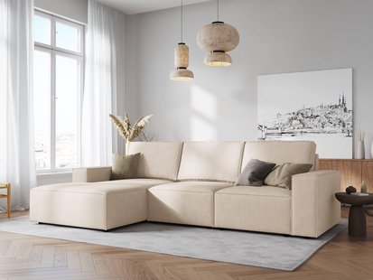 3.5-zitshoekbank Carlo links ribstof | Milo Casa