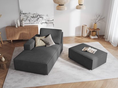 Chaise Longue Carlo links ribstof | Milo Casa