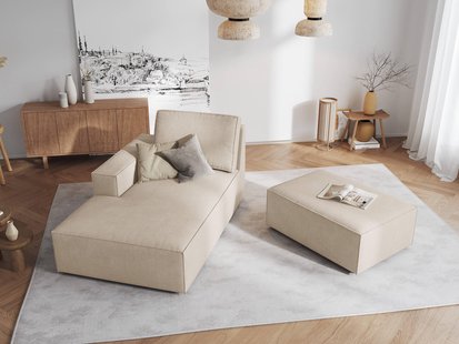 Chaise Longue Carlo links ribstof | Milo Casa Chaise Longue Carlo links ribstof | Milo Casa