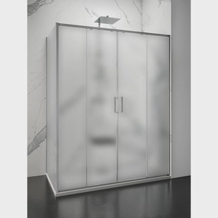 Douchecabine Lacus Stromboli Evo Mat Glas Aluminium profiel Chroom (alle maten)