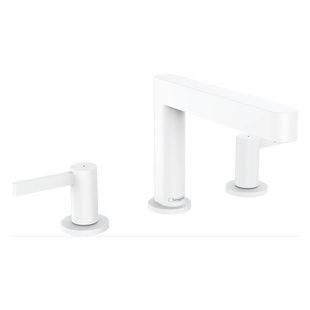 Wastafelmengkraan Finoris HansGrohe 3-gats 110 met Push-Open Waste Mat Wit Wastafelmengkraan Finoris HansGrohe 3-gats 110 met Push-Open Waste Mat Wit