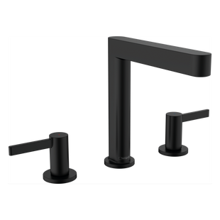 Wastafelmengkraan Finoris HansGrohe 3-gats 160 met Push-Open Waste Mat Zwart