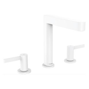 Wastafelmengkraan Finoris HansGrohe 3-gats 160 met Push-Open Waste Mat Wit