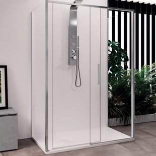 Douchecabine Lacus Torcello Aluminium Helder Glas Chroom (alle maten x2 zijwanden)