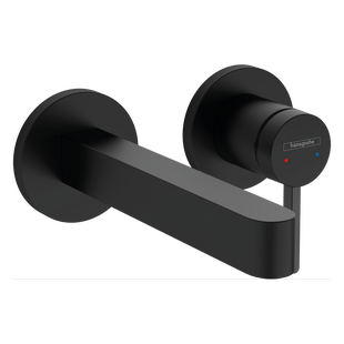 Wastafelmengkraan Inbouw Finoris HansGrohe 2-gats 168 MM Voorsprong Met Afvoerplug Mat Zwart