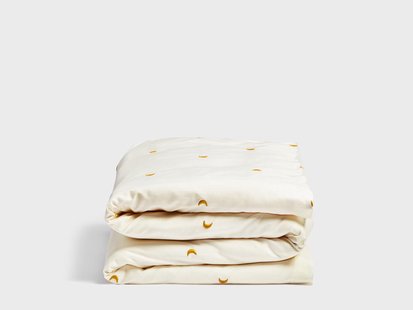 Yumeko Kinderdekbedovertrek katoen satijn warm white/ochre moon 120x150 100% biologisch en fairtrade katoen, satijn geweven