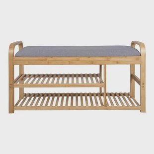 Leitmotiv Arch Double Shelf Bank - Grijs