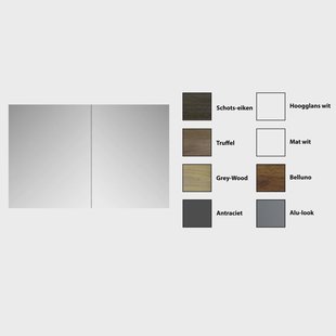 Spiegelkast Sanicare Qlassics 100 cm 2 Spiegeldeuren Belluno Eiken