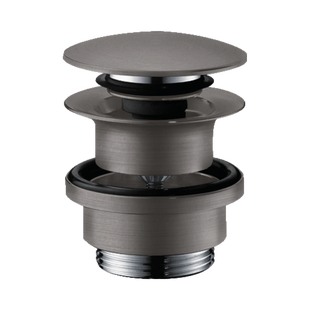 Push Open Afvoergarnituur DN32 HansGrohe Geborsteld Zwart Chroom