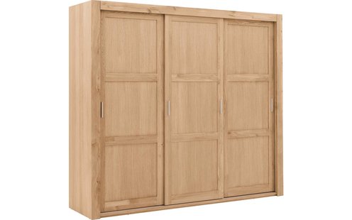 Goossens Excellent Kledingkast Duo, 248 cm breed, 223 cm hoog, 3 x 3 houtpaneel schuifdeuren